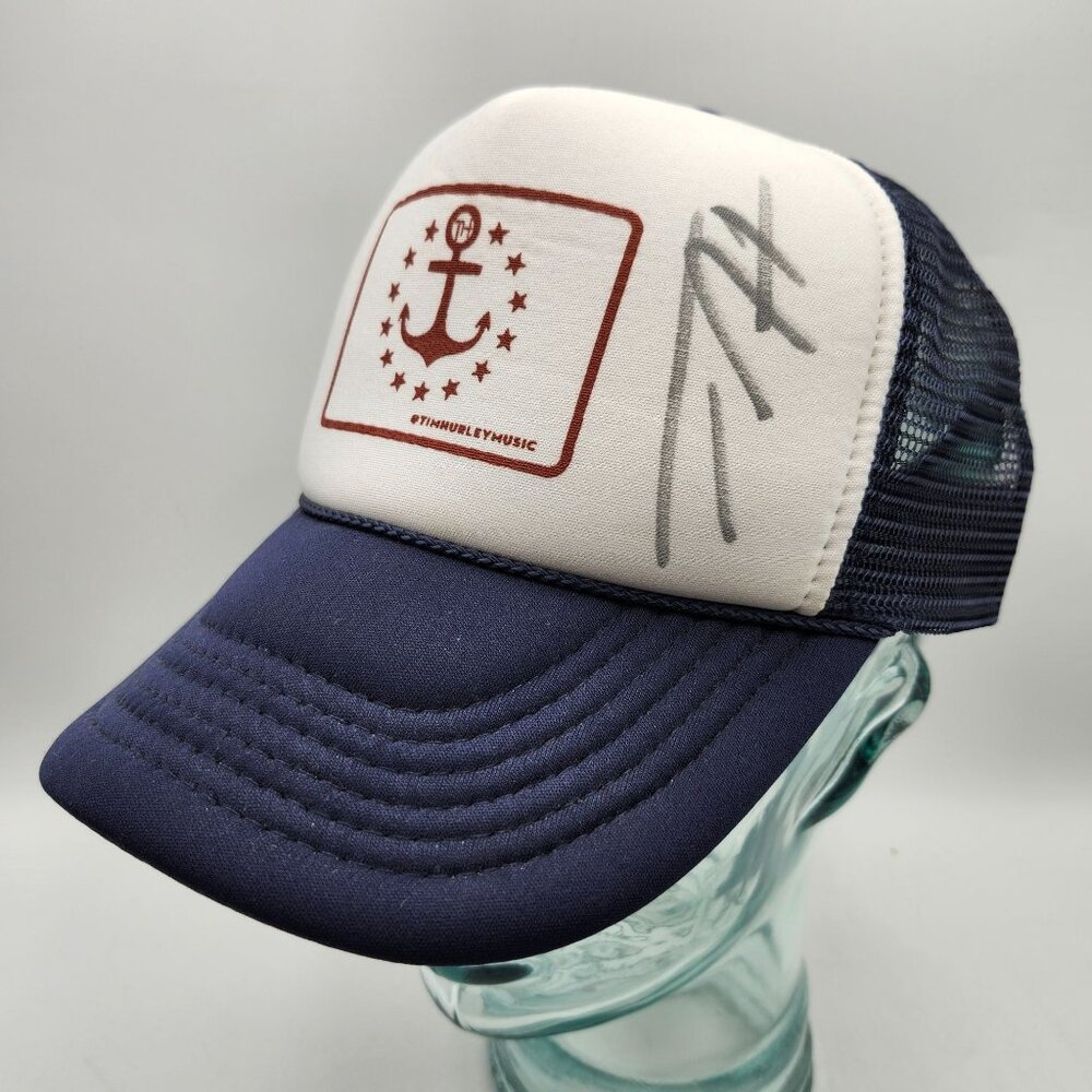 Tim Hurley Music Autographed Anchor Logo Navy White Trucker Hat Country Singer